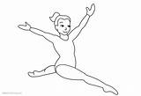 Gymnastics Coloring Pages Drawing Simple Printable Kids Print sketch template