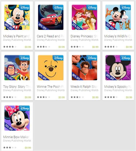 disney apps  sale    google play theitbaby
