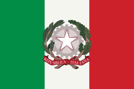 flag  italian republic   unitary parliamentary republic  europe vector illustration