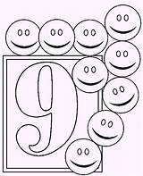 Coloring Pages Numbers Number Kids Color Print Nine Easy Children Printable Simple sketch template