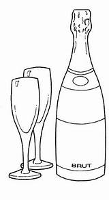 Botella Spumante Champagne Pintar Vinos Colorea Tus Festivita Malvorlage Ausmalen Glas sketch template