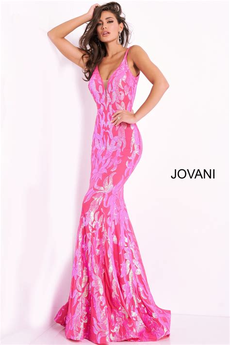 jovani 3263 sequin plunging neck embellished prom dress