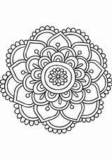 Mandala Mandalas Easy Coloring Pages Drawing Simple Se sketch template