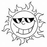 Sun Sunglasses Wearing Coloring Pages Surfnetkids sketch template