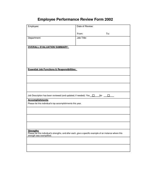 employee performance review form  pictures employee evaluation