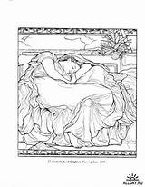 Coloring Flaming June Leighton Masterpieces Frederic Pages Color Visit Icolor 1896 1830 Lord Drawing sketch template