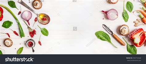 healthy food background  vegetables ingredients stock photo