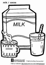 Coloring Pages Food Milk Kids Drinks Drink Printable Color Carton Jug Book Colouring Sheets Cute Sheet Cocoa Print Healthy Nature sketch template