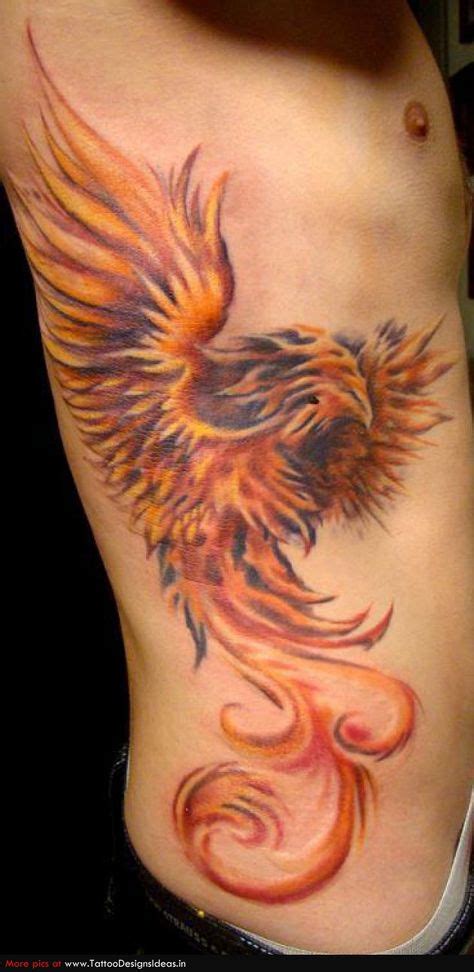 bird  fire phoenix tattoo design