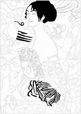 Klimt Gustav Colorare Disegni Adulti Adultos Masterpieces Coloriages sketch template