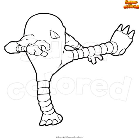 hitmonlee coloring page pics  modern wise