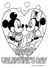 Coloring Valentine Valentines Pages Mickey Mouse Disney Kids Crayola Minnie Heart Kitty Hello Color Printable Print Getcolorings Colouring Book Cards sketch template