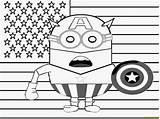 Captain Minion America Pages Coloring Color Coloringpagesonly sketch template