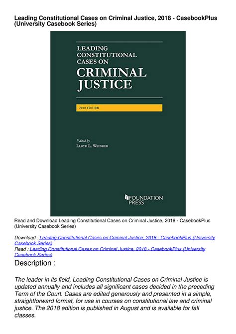 leading constitutional cases on criminal justice 2018 casebook plus