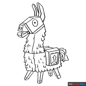 llama  fortnite coloring page easy drawing guides