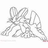 Coloring Pages Swampert Pokemon Cartoons Lucario Stitch sketch template