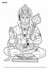 Hanuman Lord Drawingtutorials101 Hinduism Tutorials Shiva Season Ganesha sketch template