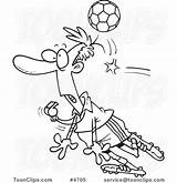 Ball Soccer Drawing Cartoon Referee Hitting Ron Leishman Line Toonclips Protected Law Copyright May sketch template