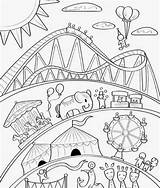 Malvorlagen Museprintables Parques Jahrmarkt Negro Atracciones Zeichnungen Zirkus Feria Weihnachten Geburtstagsfeier Strichzeichnung Diversiones Abrir sketch template