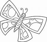 Butterfly Clip Spotted Colorable Clipart Coloring Cute Butterflies Line Graphics Sweetclipart sketch template