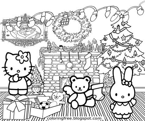 lets coloring book cute  kitty christmas printable girls pretty coloring pictures