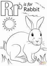 Letter Coloring Rabbit Pages Worksheets Preschool Printable Alphabet Kids Rocket Letters Tracing Crafts Color Sheets Kindergarten Words Easter Super Abc sketch template