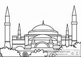 Hagia Sofia Clipart Outline Architecture Sophia Coloring Sketch Clipground Template Vector sketch template