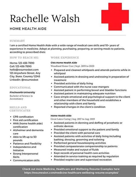 home health aide resume samples templates pdfdoc  rb