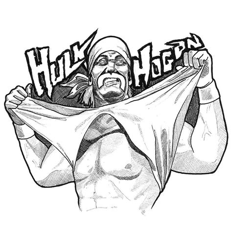 hulk hogan inktober  drawing illustration artwork