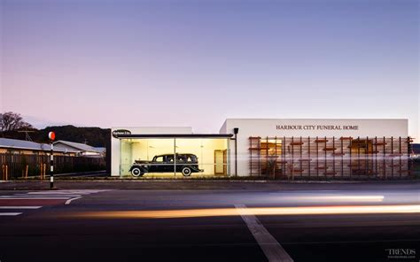 contemporary funeral home designed  series  small linked volumes