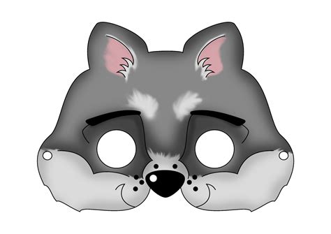 printable carnival masks  kids  printable wolf face mask