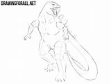 Draw Monster Japan Drawingforall Godzilla Ayvazyan Stepan sketch template