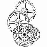 Coloring Gears Pages Steampunk Gear Drawing Tattoo Drawings 300px 14kb Choose Board sketch template