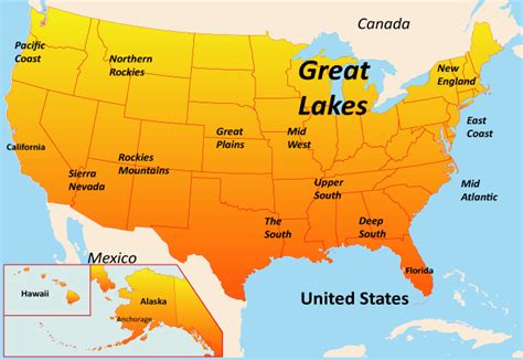 great lakes west map showing attractions accommodation