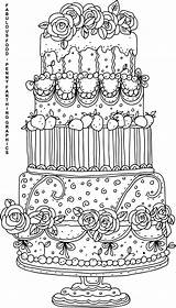 Coloring Pages Adult Food Cake Adults Sheets Wedding Books Printable Color Kids Pastry Stamps Book Colouring Digital Cakes Colour Bilder sketch template