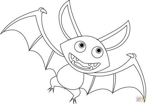 cartoon bat coloring page  printable coloring pages
