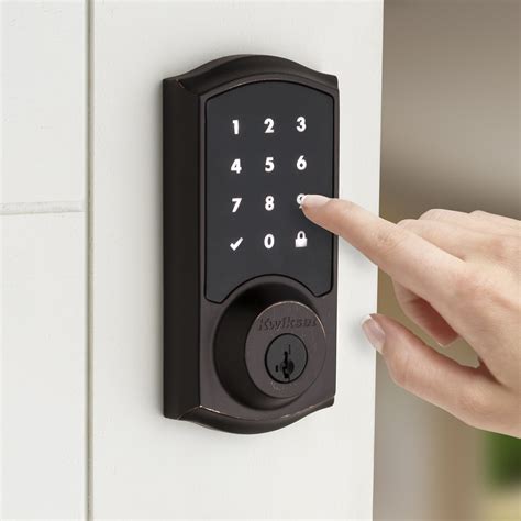 kwikset   smartcode zigbee touchscreen smart lock featuring smartkey venetian bronze