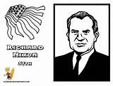 Coloring Nixon Richard Popular Presidents sketch template
