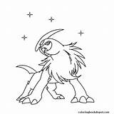 Absol Pokemon Coloring Pages Getdrawings sketch template