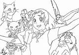 Ghibli Studio Mononoke Morteneng21 Getcolorings Deviantart Miyazaki Todsünden Sieben Wonder sketch template