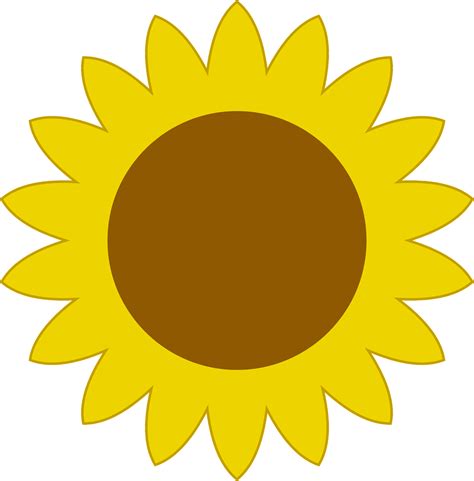 printable simple sunflower clipart svg png eps dxf file