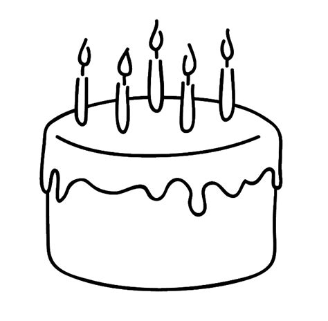 birthday cake   simple  attractive coloring page coloring home