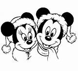 Coloring Christmas Pages Minnie Mickey Mouse Popular sketch template