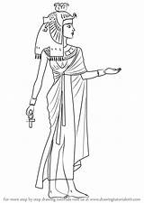 Cleopatra Drawingtutorials101 Coloring sketch template