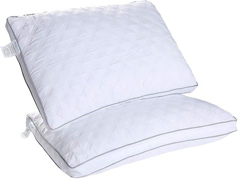 gusseted quilted bed pillows extra firm king light grey piping set