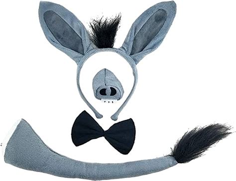 toyvian pcs donkey ears  tail set donkey ears headband bow tie nose