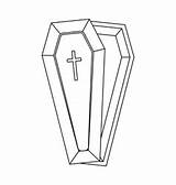 Coffin Casket Isolated Coloring Vectors sketch template