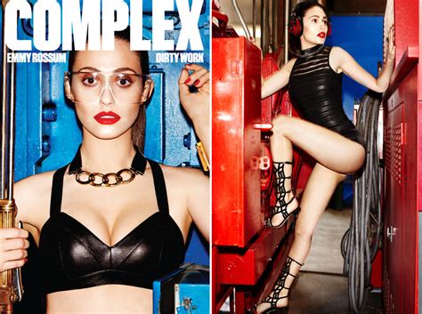 emmy rossum strips down for complex see sexy dominatrix pics