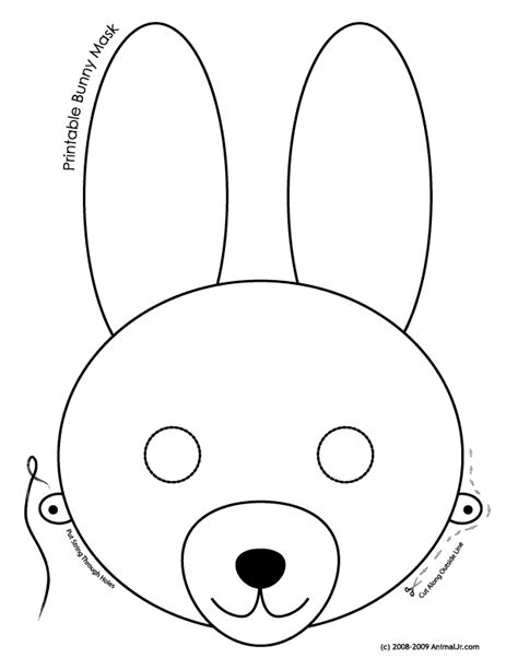 printable bunny mask coloring page mat na