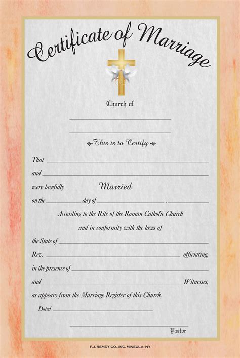 browse  printable catholic marriage certificate template wedding